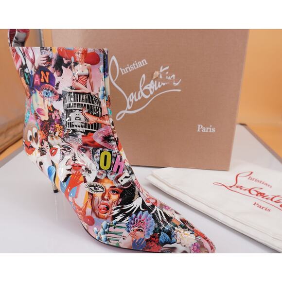 Christian Louboutin Epic Pointed Toe Bootie Size 42 12 NIB $1245 Oh Xtian Print - Picture 1 of 11